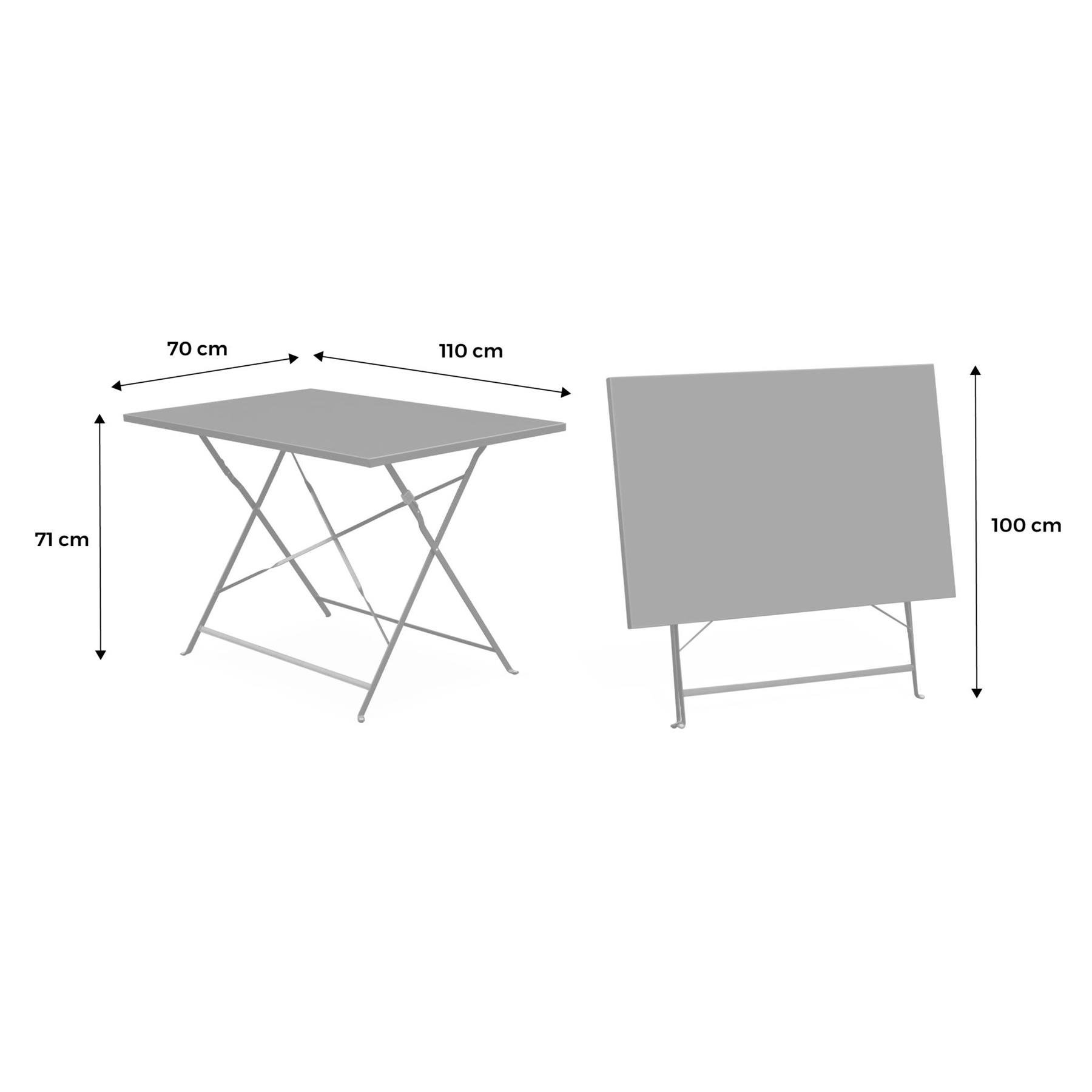 sweeek - Inklapbare metalen bistrotafel 110 x 70cm, voor 4 personen