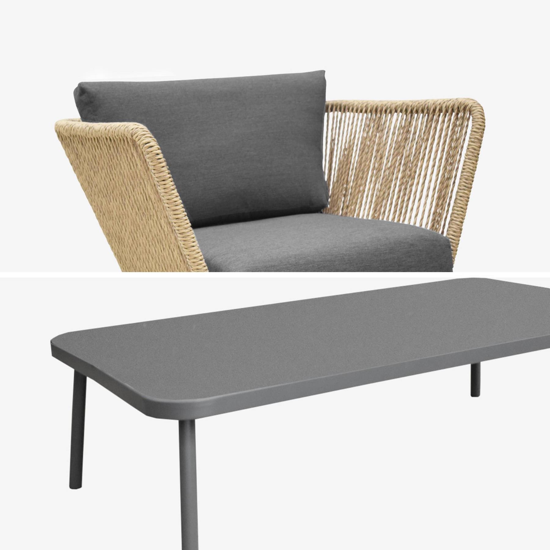 sweeek - Lage tuinmeubelset, rotan-effect geweven hars, 5-zits
