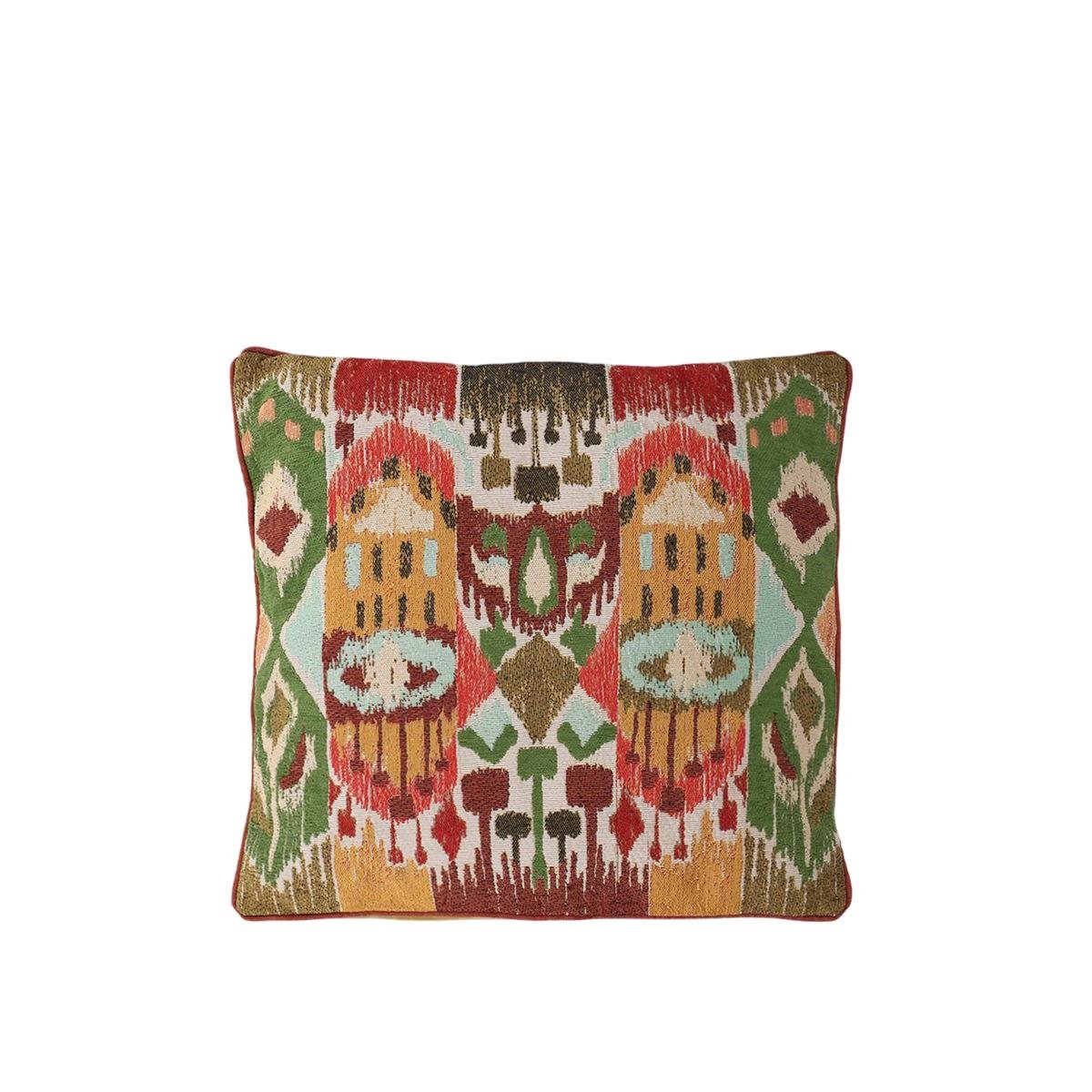 Sissy-Boy Multicolour jacquard kussen met ikat dessin