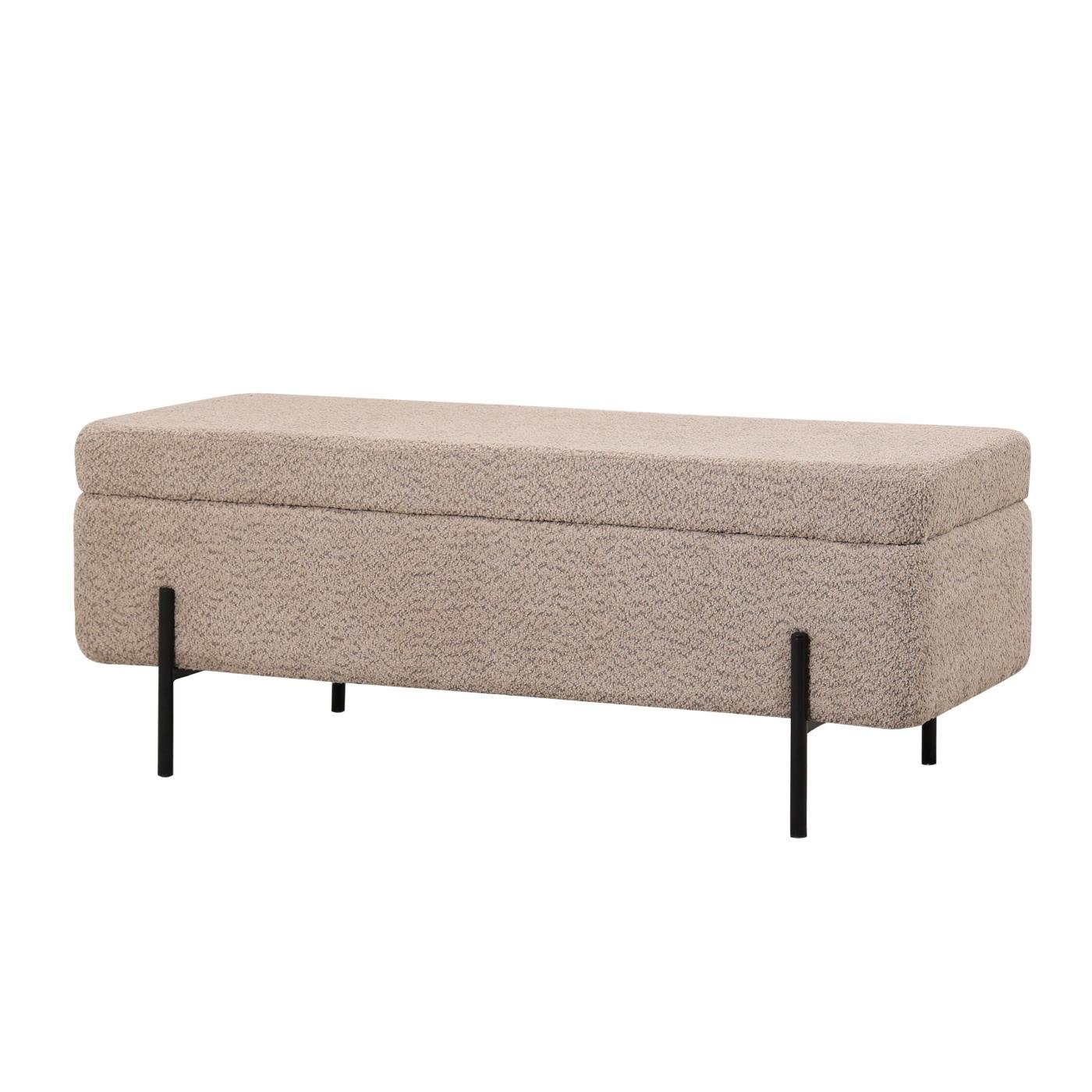 Giga Meubel - Opbergbank Bouclé Taupe 110cm - Japandi - Jari