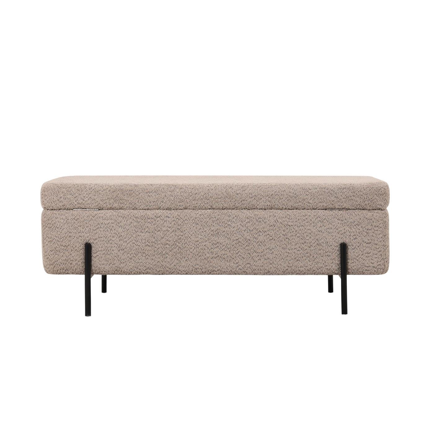 Giga Meubel - Opbergbank Bouclé Taupe 110cm - Japandi - Jari