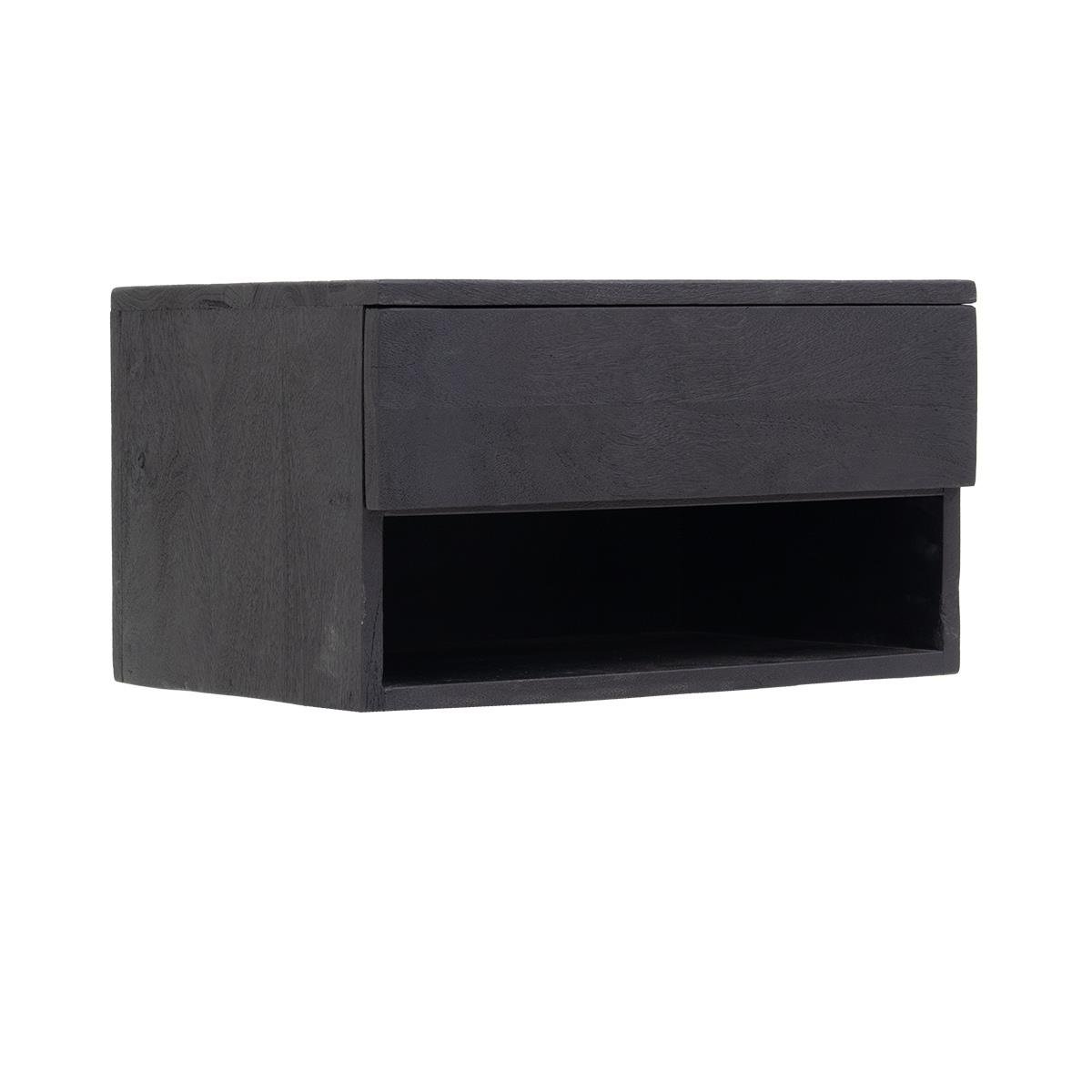 Giga Meubel - Nachtkastje Zwevend Zwart 45cm - 1 lade - Tessa