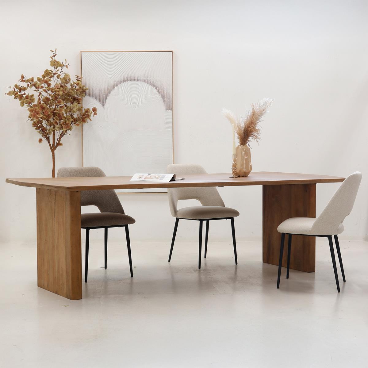Giga Meubel - Eettafel Naturel 300cm - Rechthoek - Mangohout - Tomeo