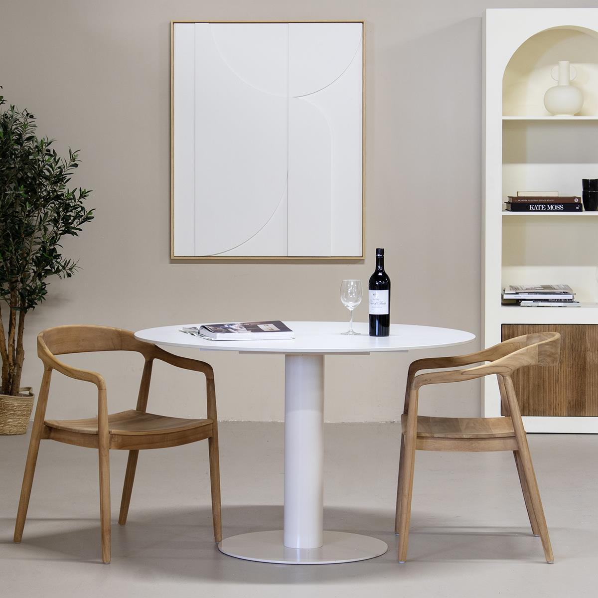 Giga Meubel - Eettafel Malia Wit Keramisch Rond 120cm
