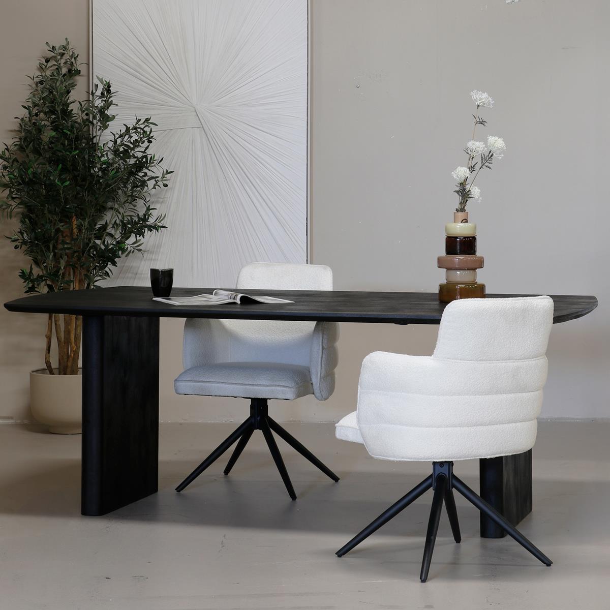 Giga Meubel - Eettafel Zwart 300cm - Rechthoek - Mangohout - Tomeo