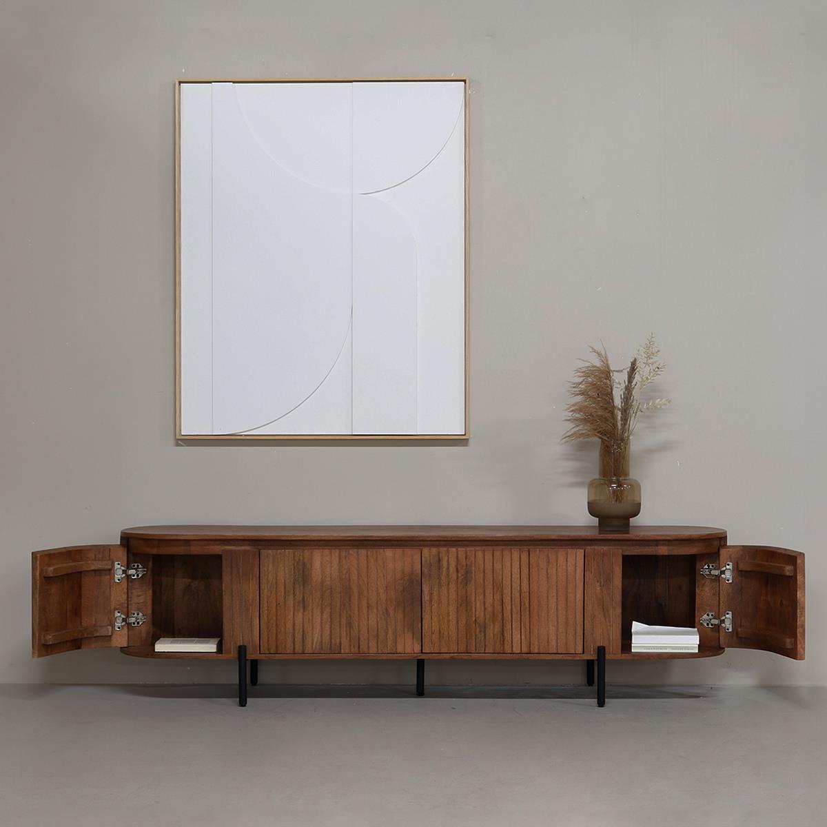 Giga Meubel - Tv-Meubel Naturel Mangohout - 200x40x55cm - Marlène