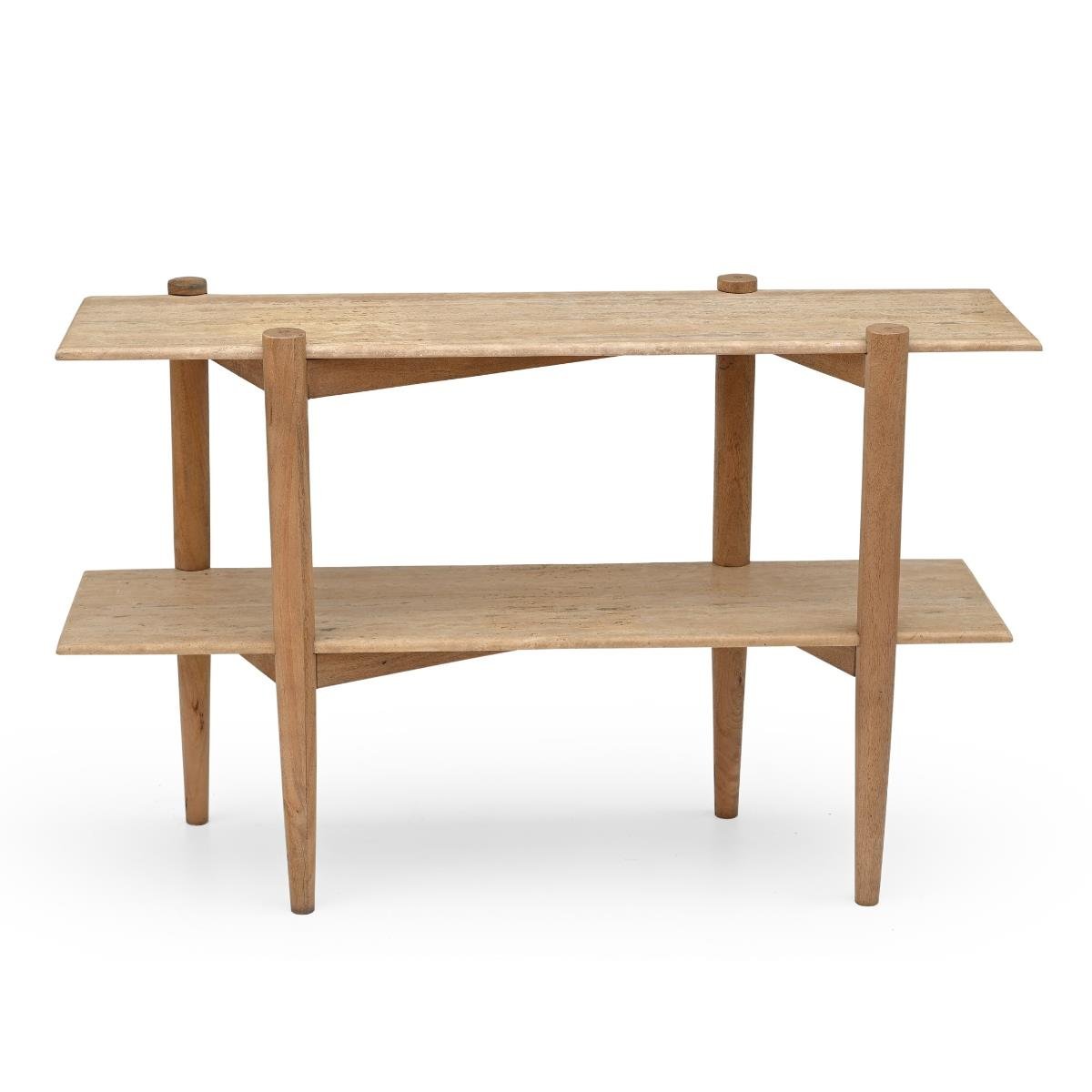 DÉJA Living - Sidetable Travertin 120cm - Donkerbruin - Aline