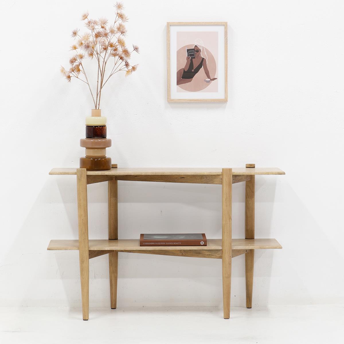 DÉJA Living - Sidetable Travertin 120cm - Donkerbruin - Aline