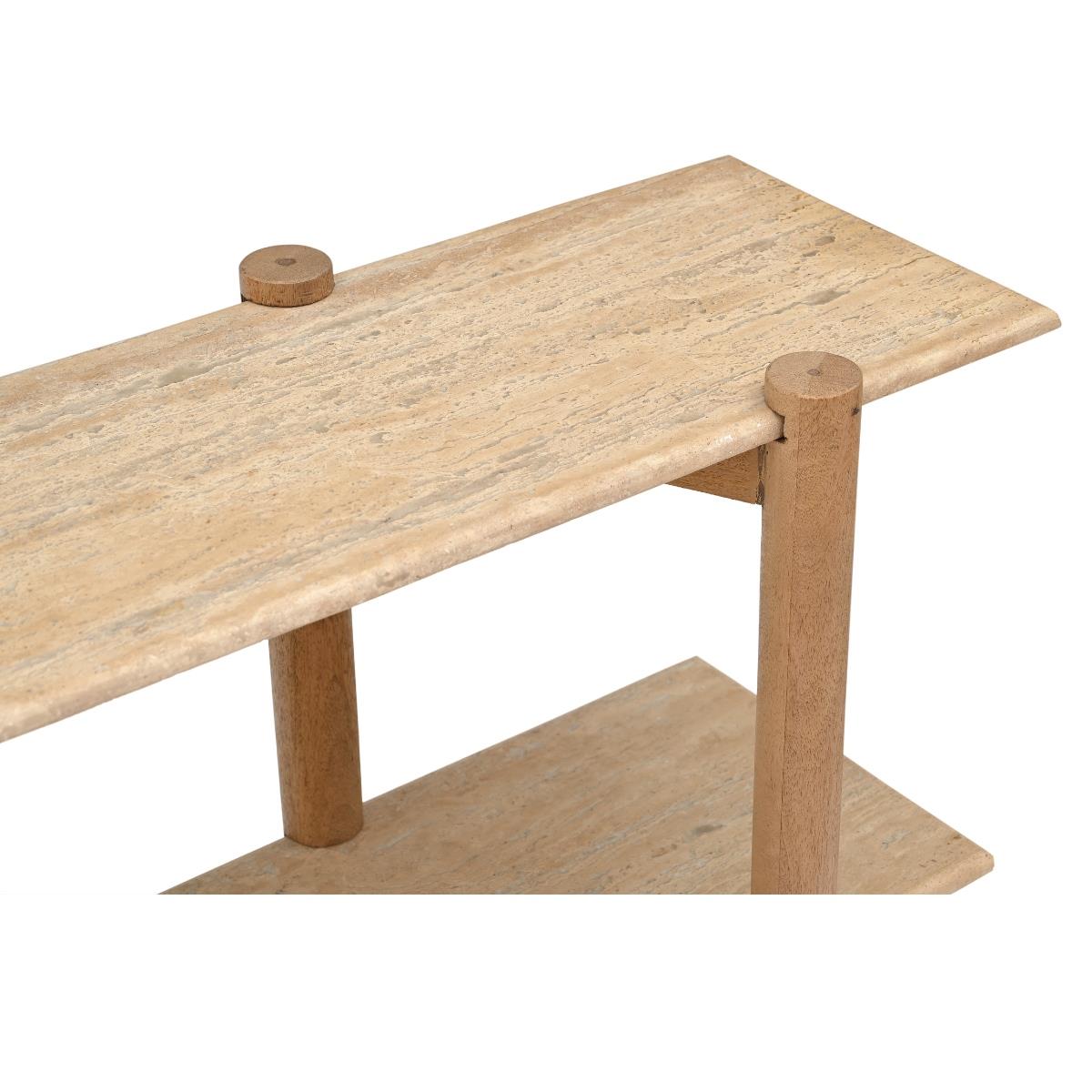 DÉJA Living - Sidetable Travertin 120cm - Donkerbruin - Aline
