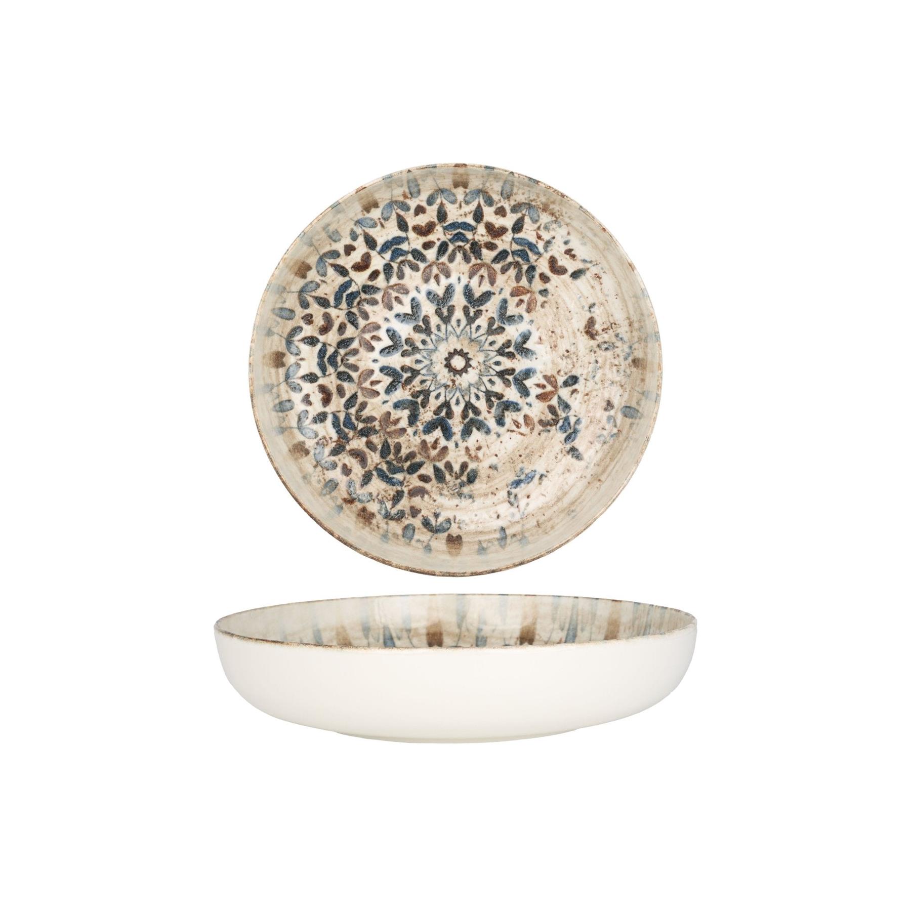 Rinart Diep bord - Aztec - Porselein - 26 cm (2000cc) - set van 6