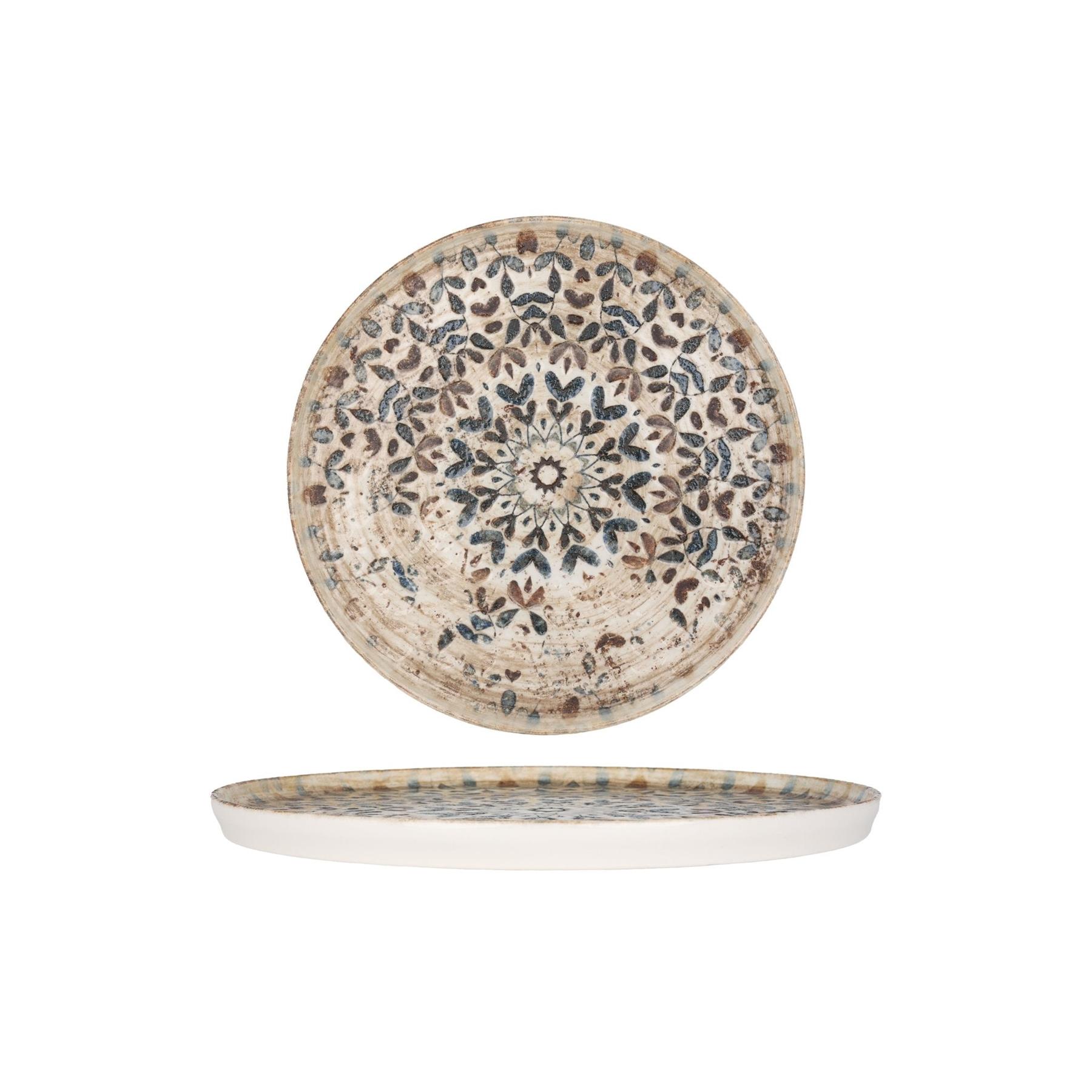 Rinart Gebaksbord - Aztec - Porselein - 24 cm - set van 6