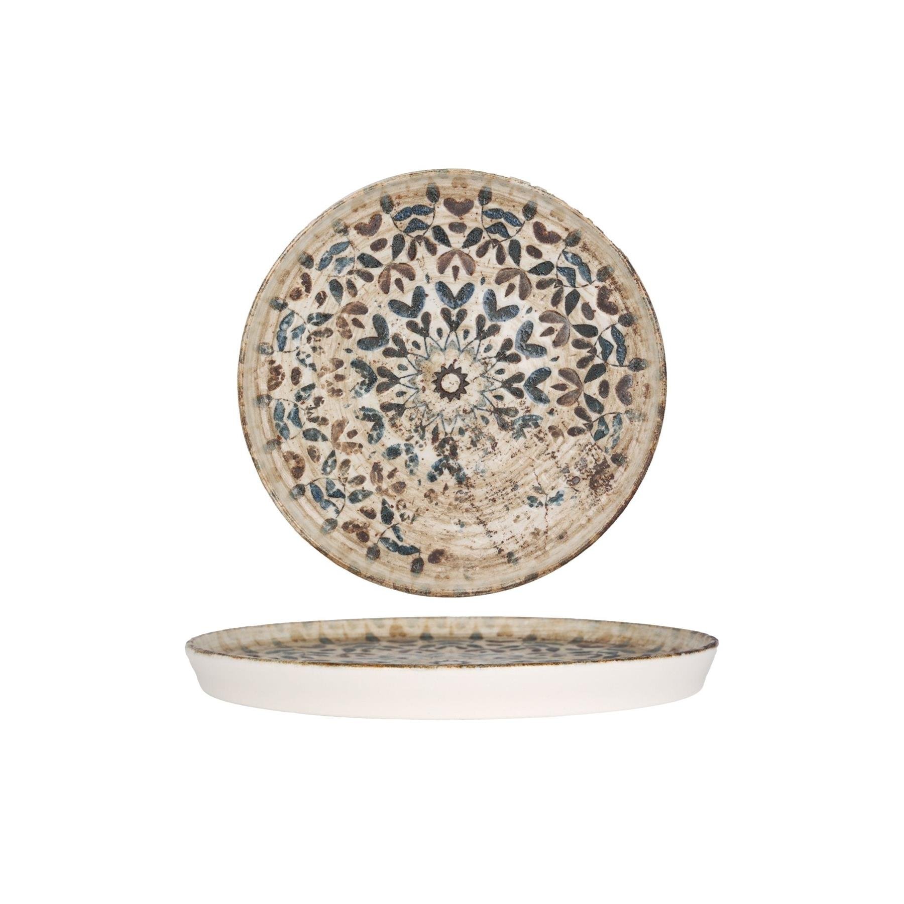 Rinart Gebaksbord - Aztec - Porselein - 20 cm - set van 6