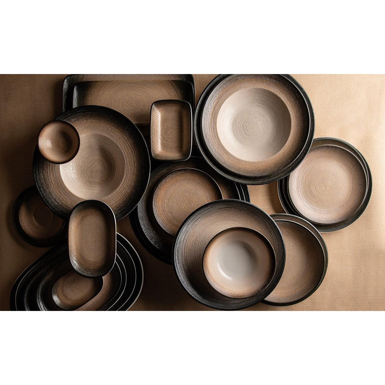 ID Fine Diep bord - Canyon - Porselein - 22 cm (770cc) - set van 6