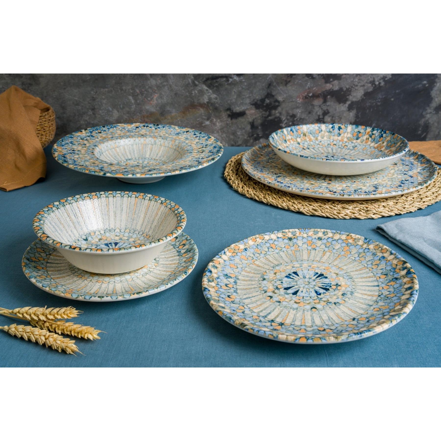 Bonna Pizzabord - Luca Mosaic - Porselein - 32 cm - set van 2