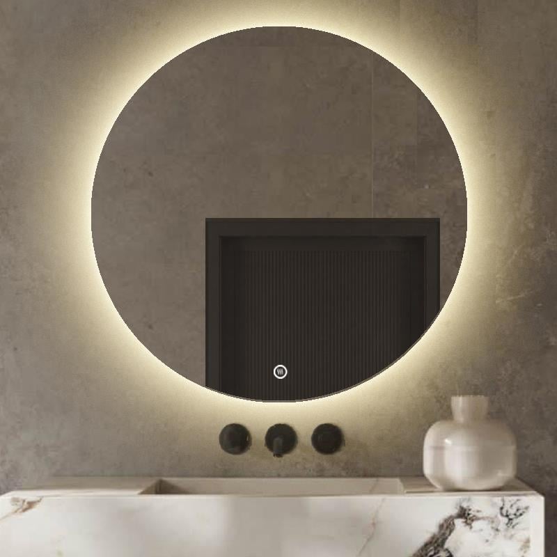 Vtw Living - Badkamerspiegel Rond 80 cm Spiegel met Verlichting