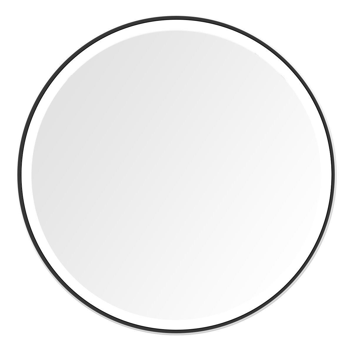 Vtw Living - Badkamerspiegel Rond 80 cm Zwarte Rand met Verlichting