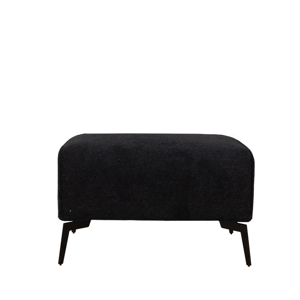 Bronx71 Scandinavische hocker Vegas bouclé zwart
