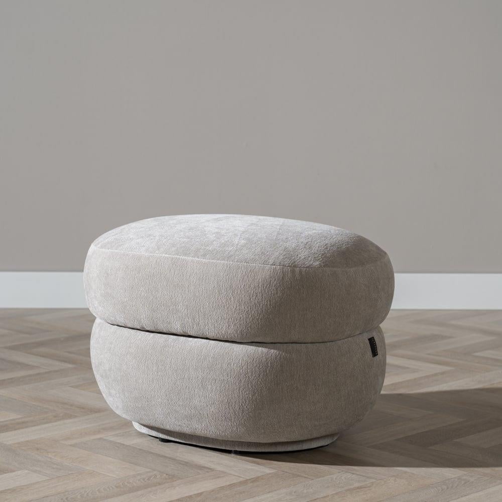 Bronx71 Hocker Mia ovaal chenille taupe