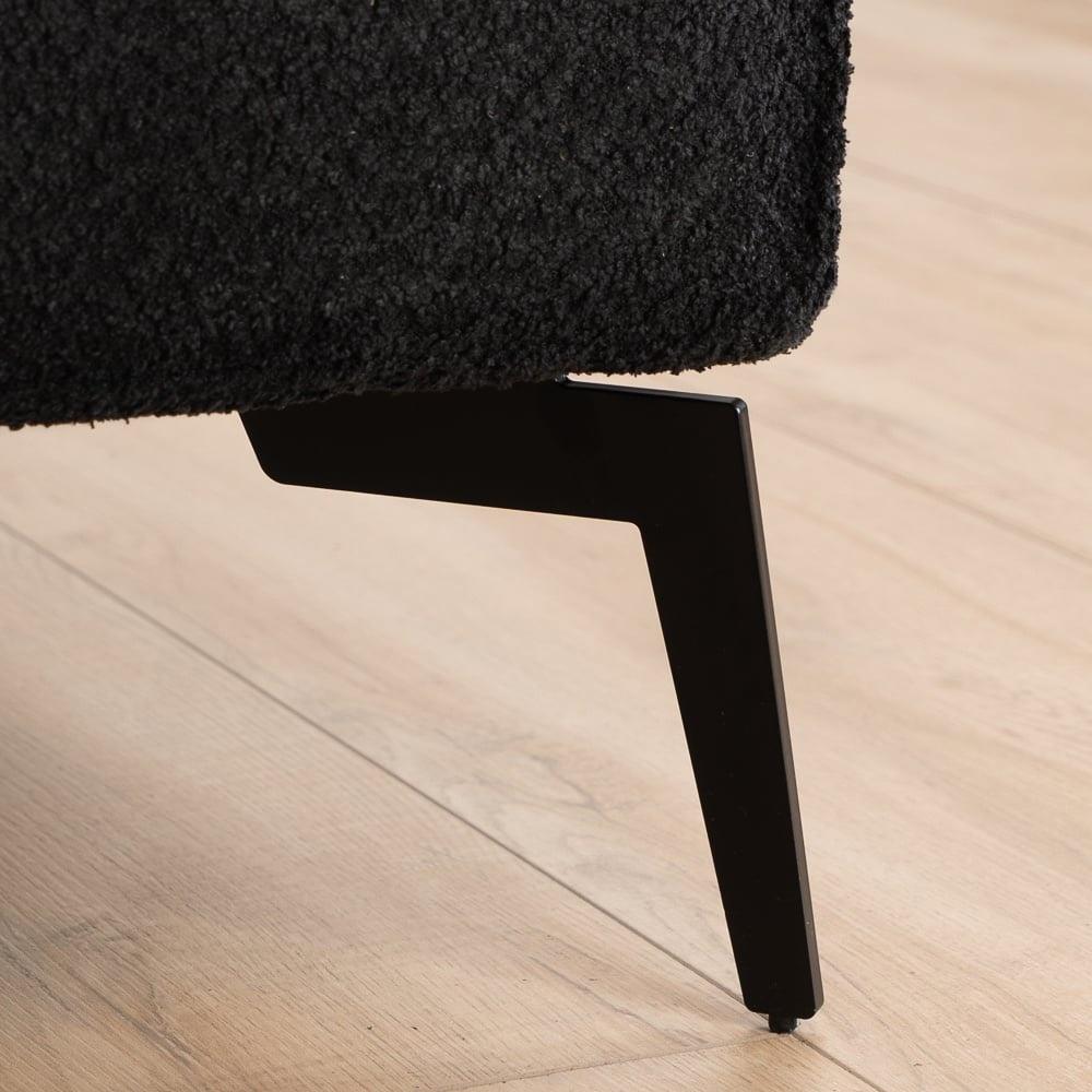 Bronx71 Scandinavische hocker Vegas bouclé zwart