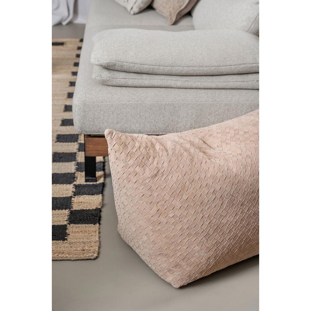 vtwonen Bean Bag - Poef - Zitzak - Donkerbeige - Suede - 92x38x54cm