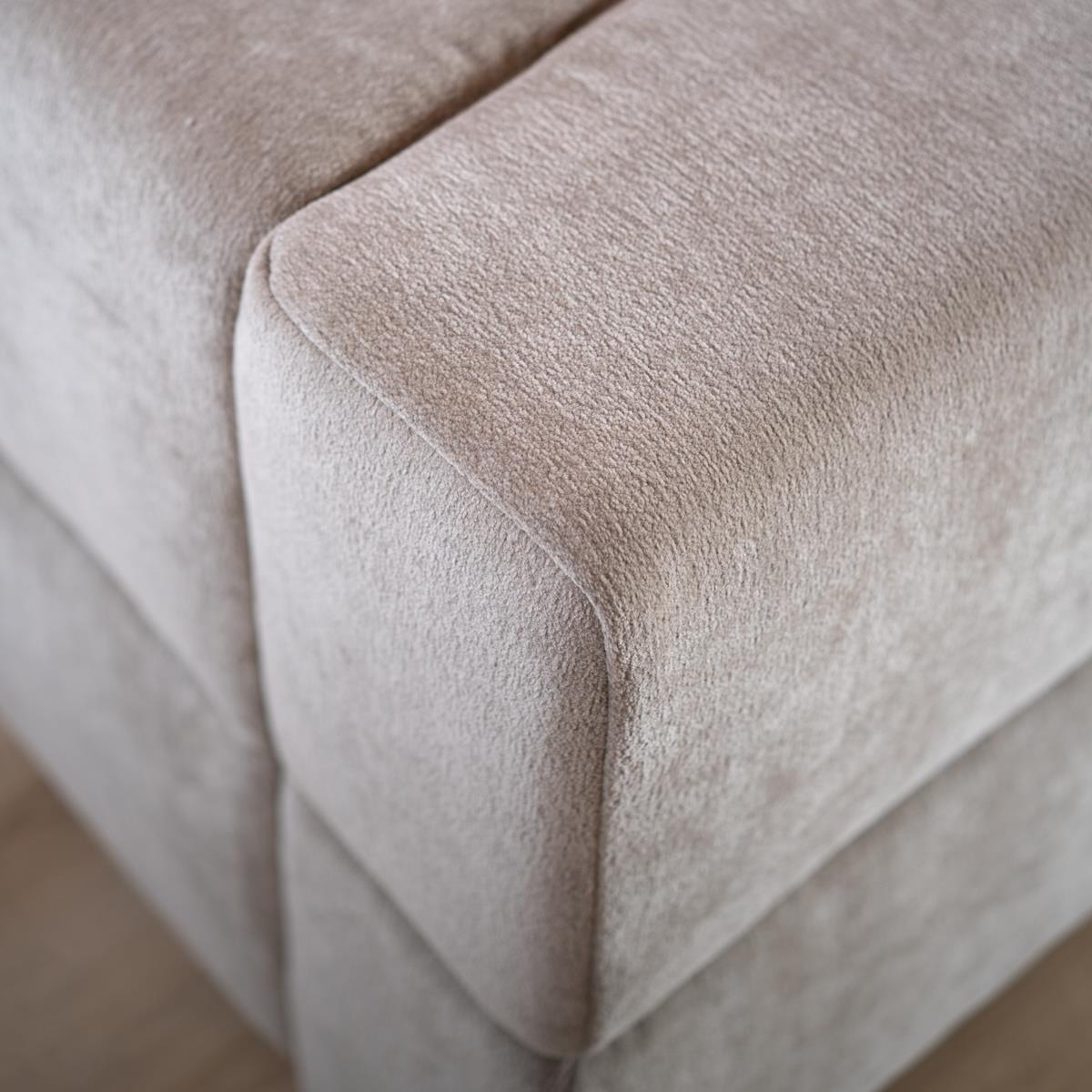 Bronx71 Scandinavische hoekbank Karla chenille taupe 6-zits