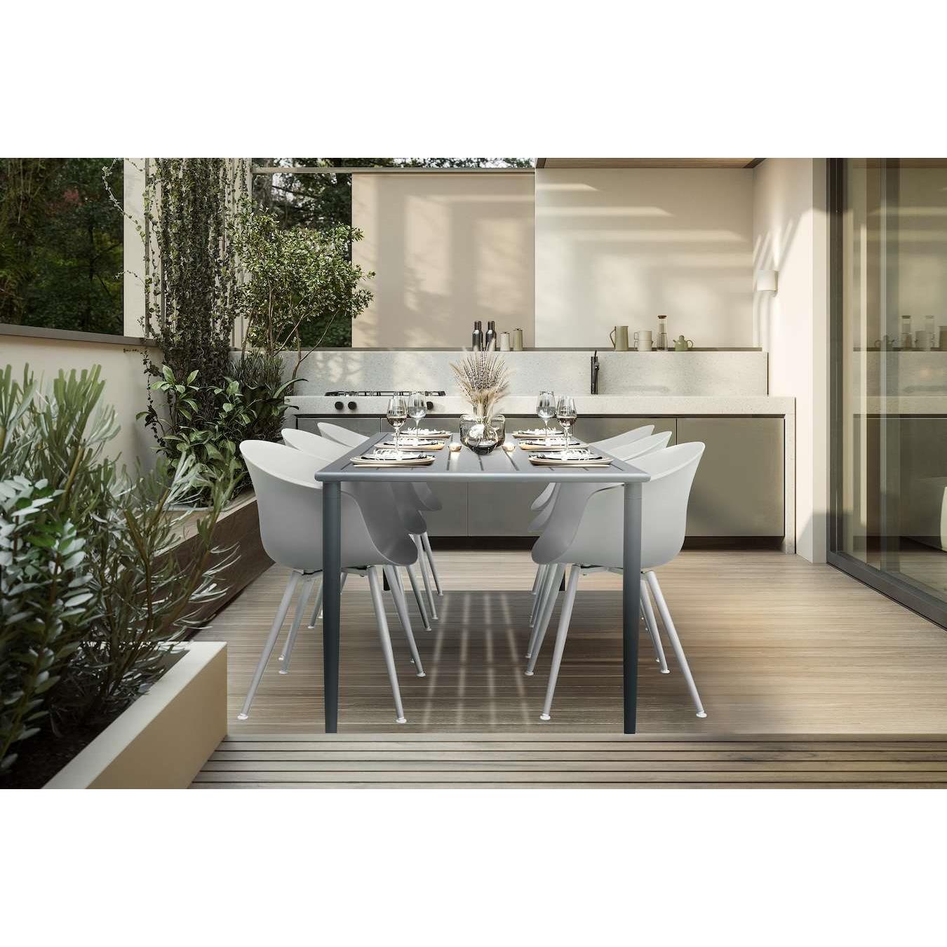 Feel Home - Luxe eettafel voor buiten - 200x90 cm - Met 6 kuipstoelen…