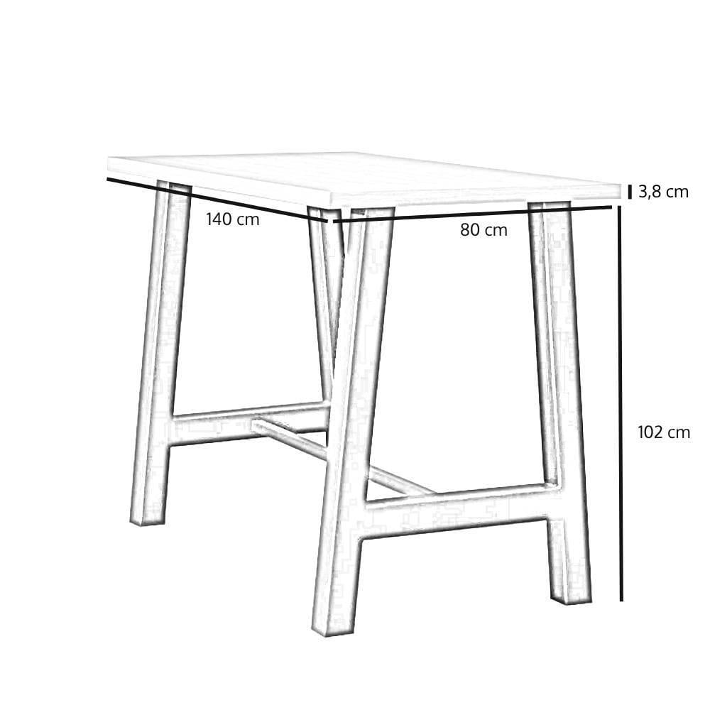Bronx71 Bartafel Disa melamine eiken 140x80x106 cm