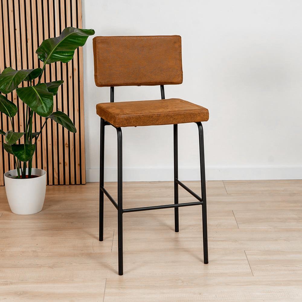 Bronx71 Industriële barkruk Espen cognac eco-leer 64-77 cm -
