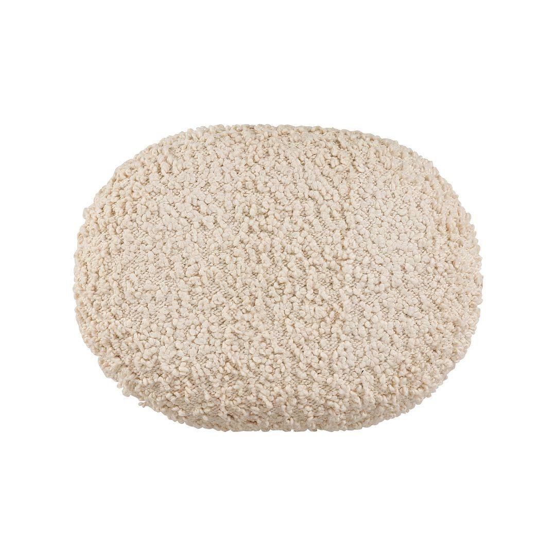 vtwonen Bouclé Halbankje - Kleine Design Bank - Wit Bankje - 50x35x45