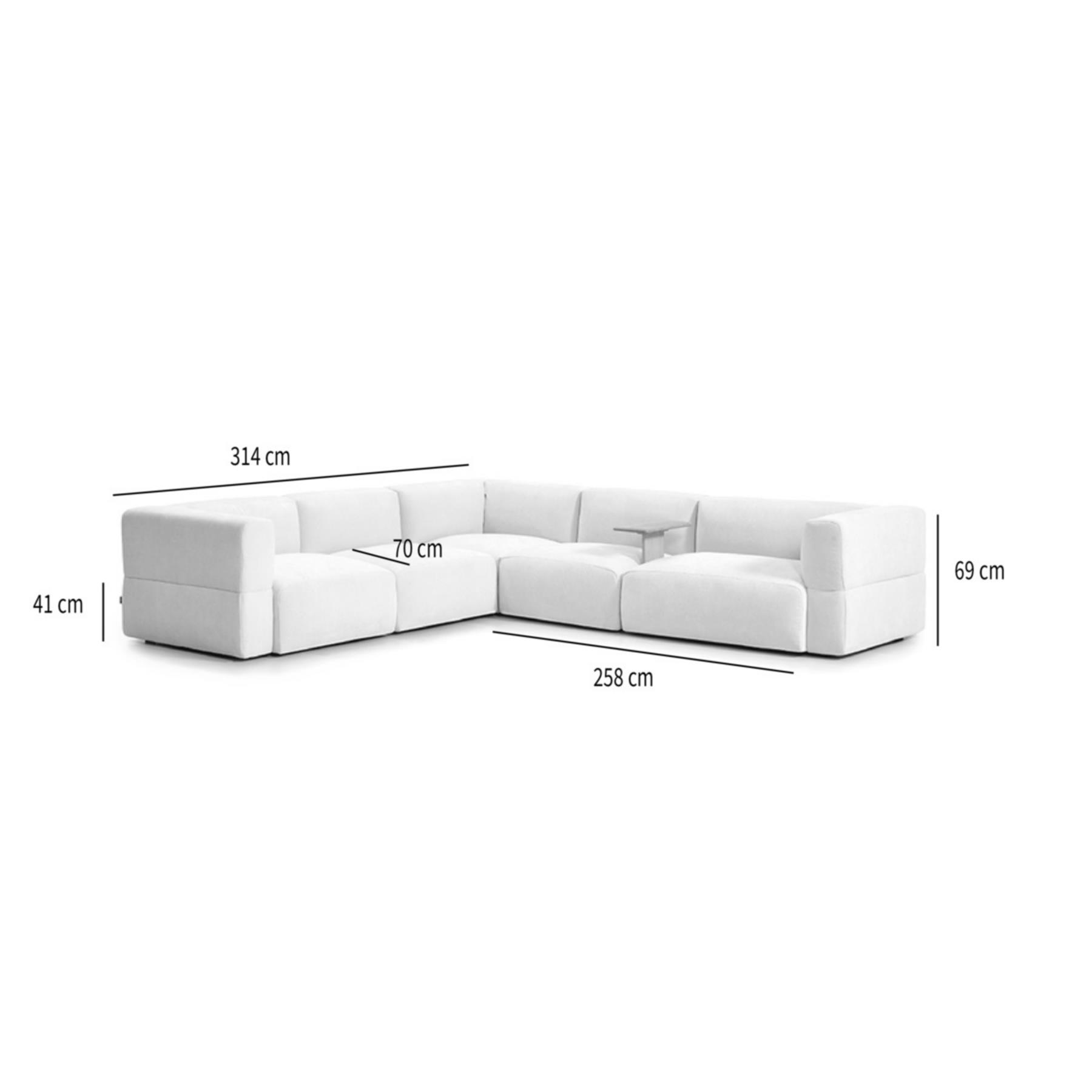 Bronx71 Scandinavische hoekbank Karla chenille taupe 6-zits