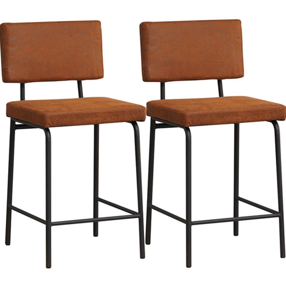 Bronx71 Industriële barkruk Espen cognac eco-leer 64-77 cm -