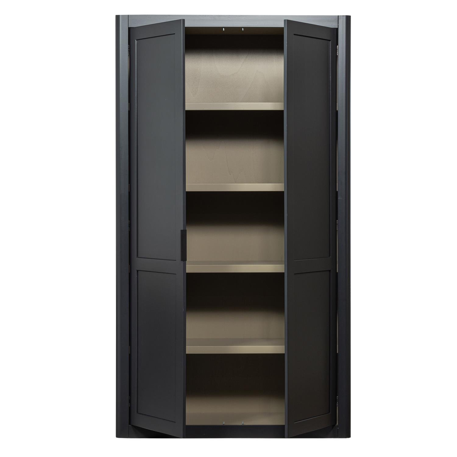 WOOOD Gunnar Opbergkast - Grenen - Matzwart|Mud - 217x120x48