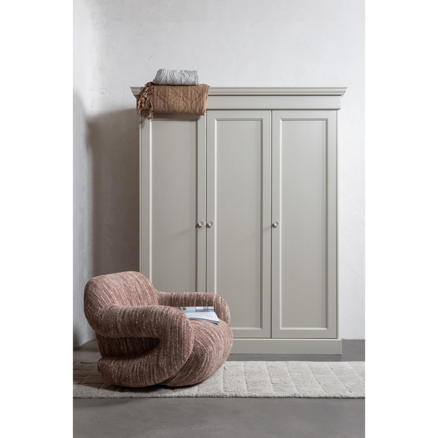 WOOOD Olivia Kledingkast - Grenen - Dust - 212x171x63