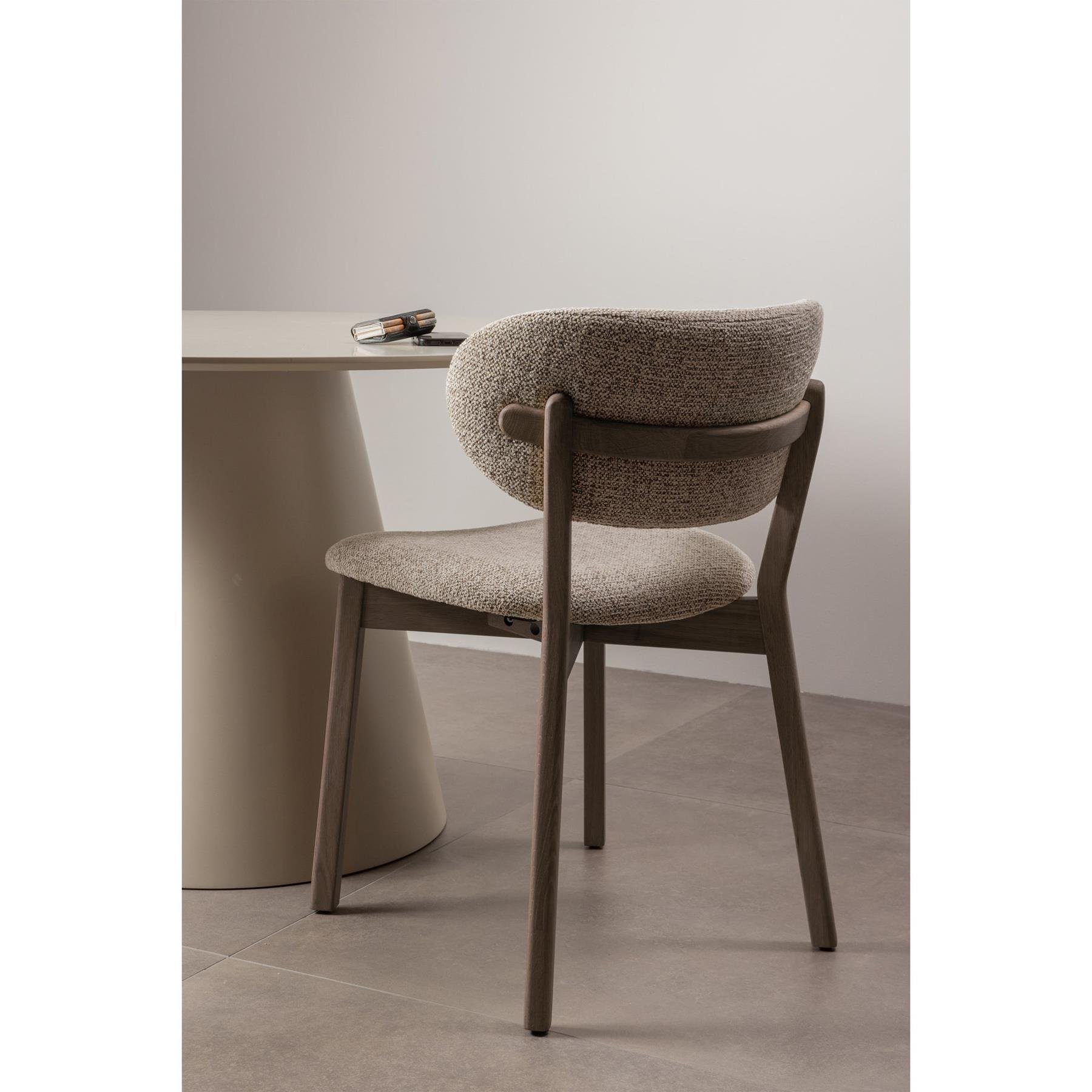 WOOOD Udar Eetkamerstoelen Houten Frame - Donkerbruin - Set van 2