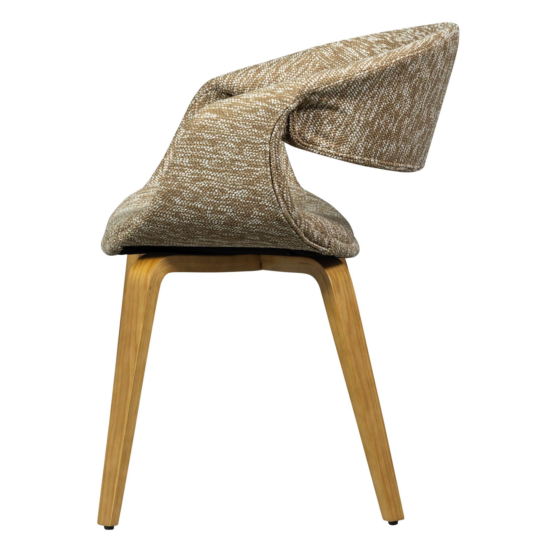 WOOOD Yossi Eetkamerstoelen Met Houten Naturel Poot - Zand - Set van 2