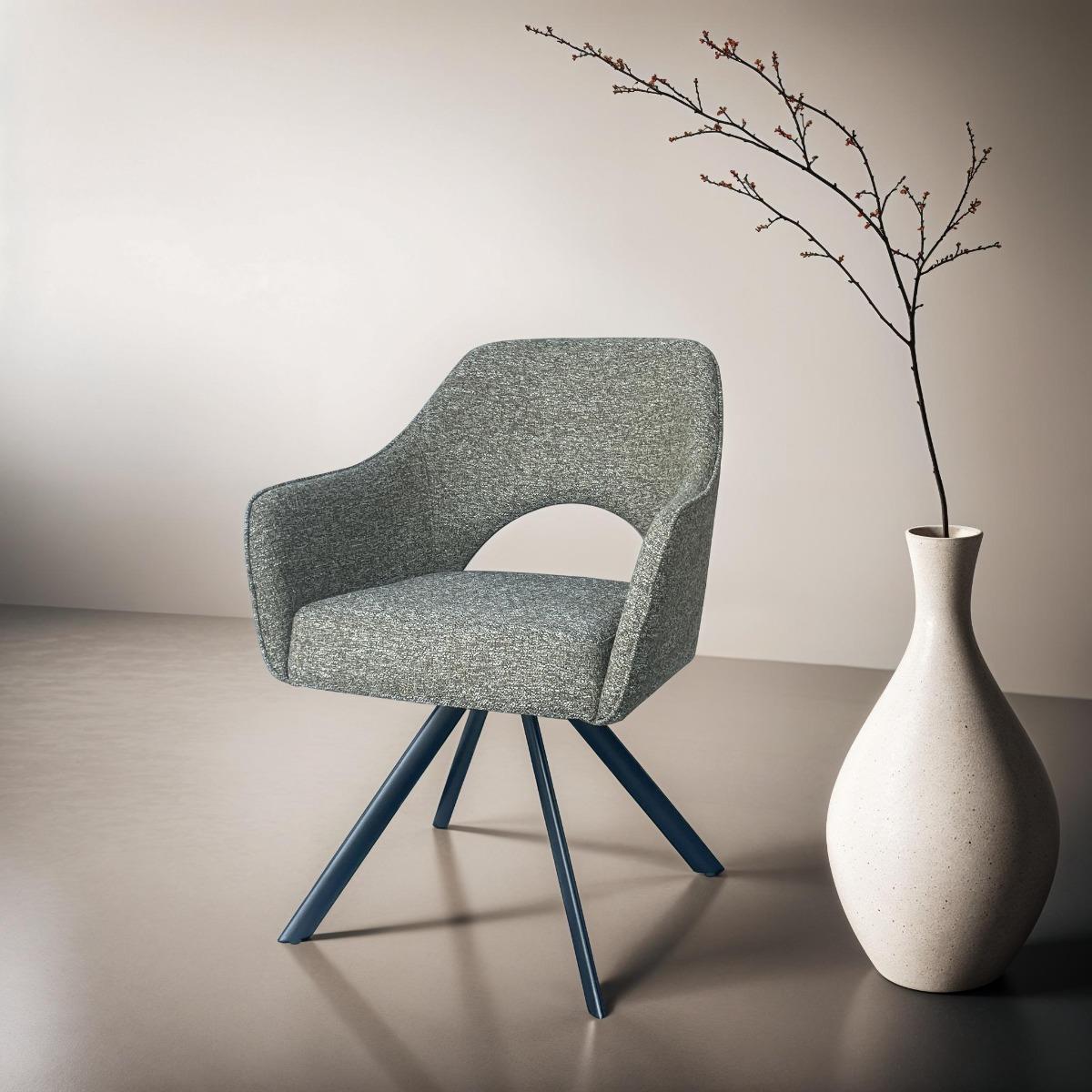 Livingfurn - Eetkamerstoel Helen Turtle - Grijs - Set van 2