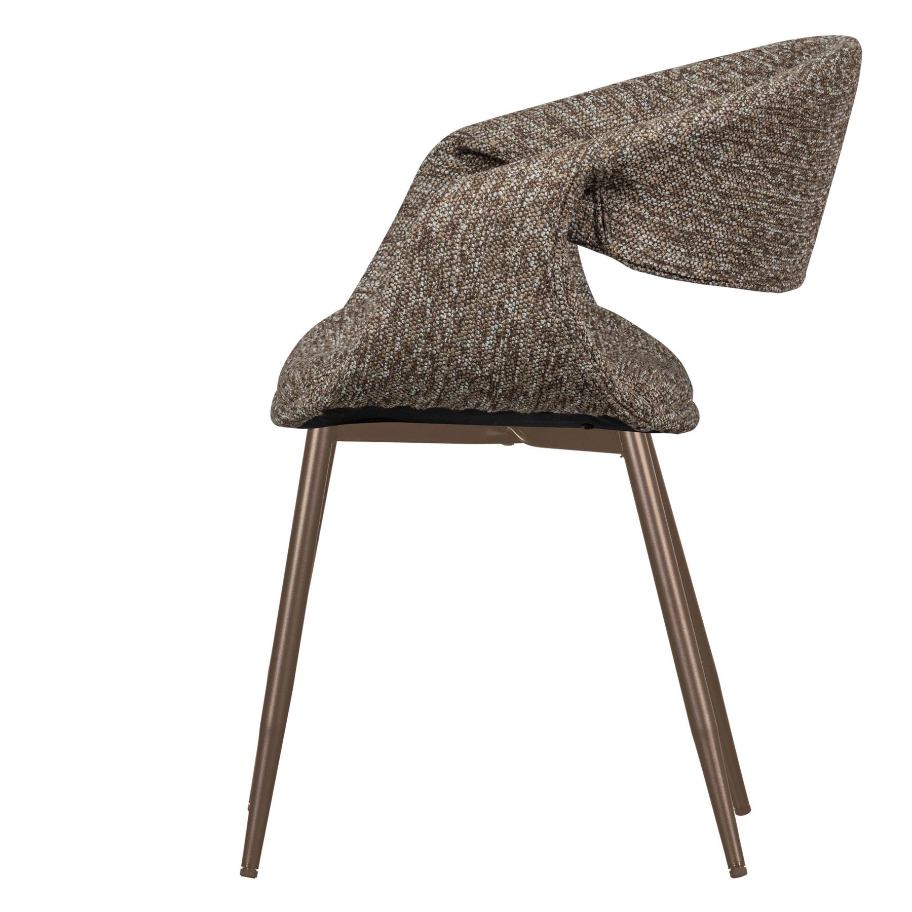 WOOOD Yossi Eetkamerstoelen Metalen Koper Poot - Bruin - Set van 2