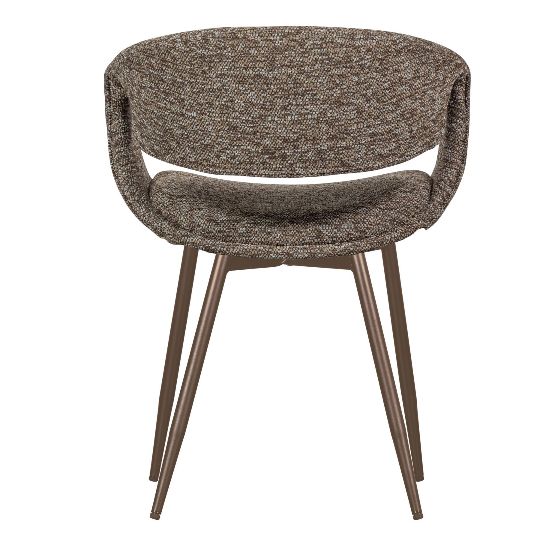WOOOD Yossi Eetkamerstoelen Metalen Koper Poot - Bruin - Set van 2