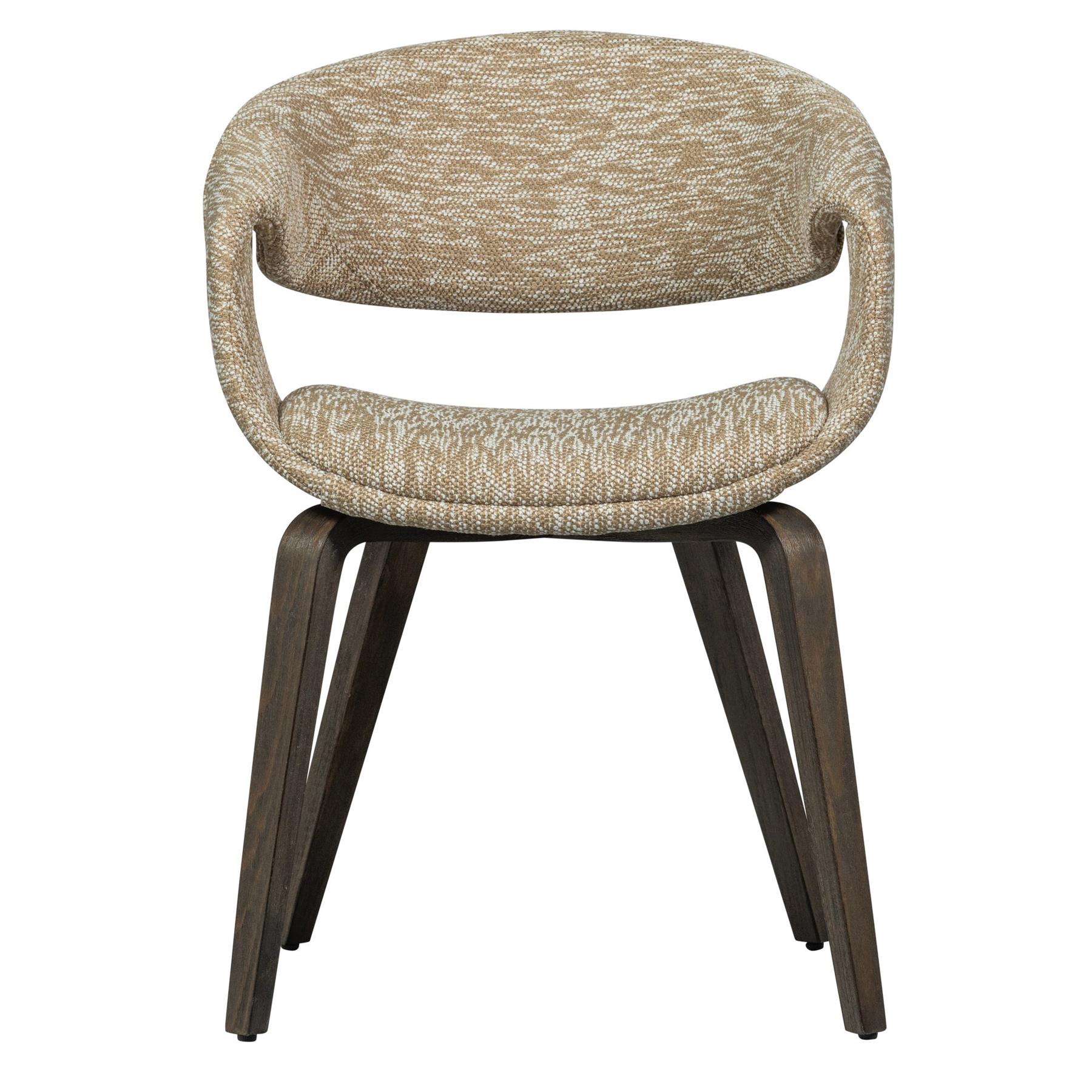 WOOOD Yossi Eetkamerstoelen Met Houten Bruinen Poot - Zand - Set van 2