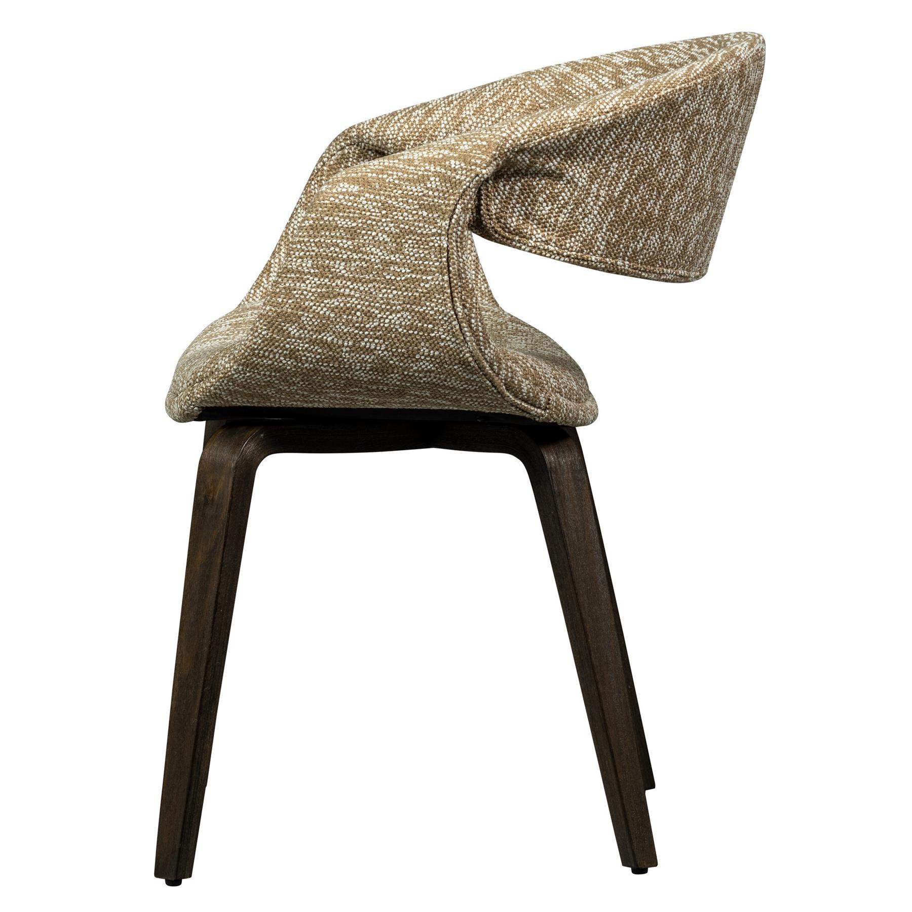 WOOOD Yossi Eetkamerstoelen Met Houten Bruinen Poot - Zand - Set van 2