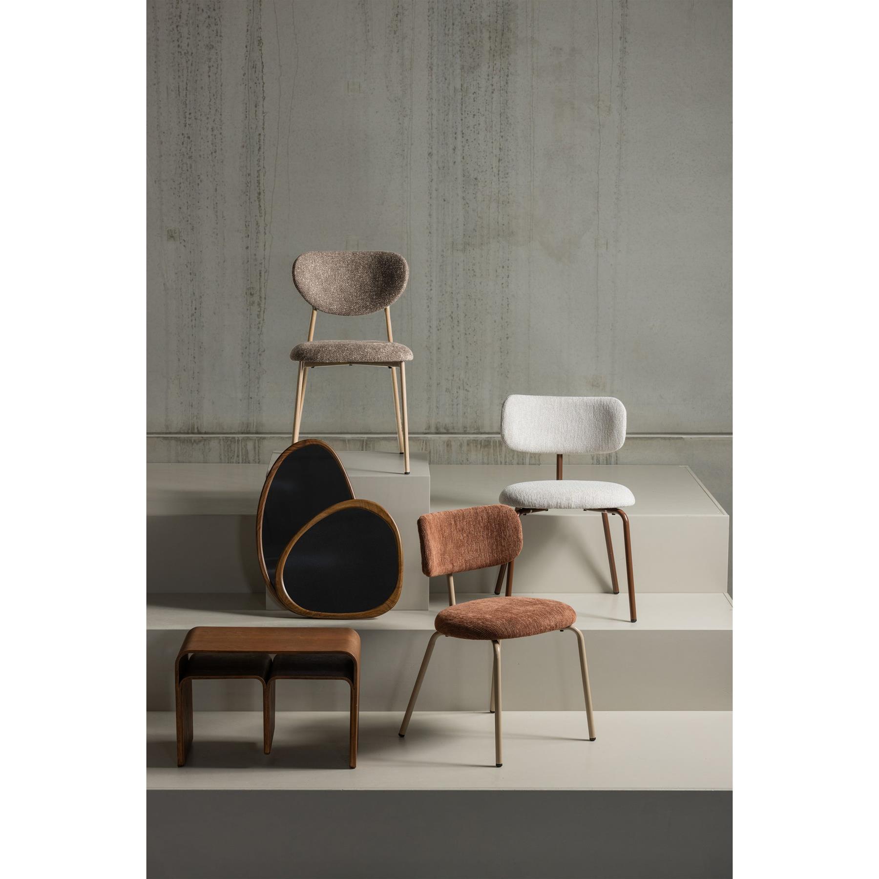 WOOOD Valor Eetkamerstoelen - Polyester - Zand- Set van 2