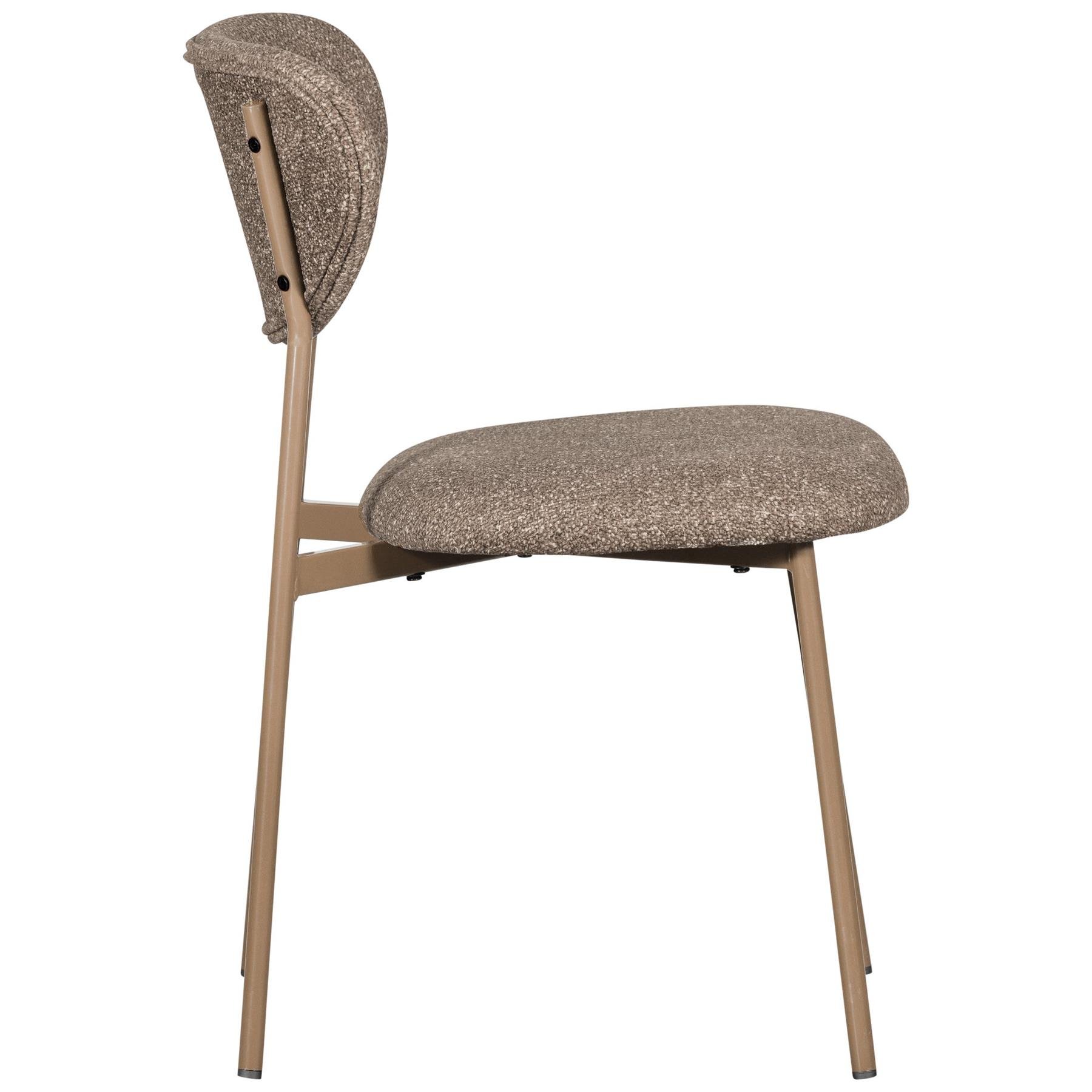 WOOOD Valor Eetkamerstoelen - Polyester - Zand- Set van 2