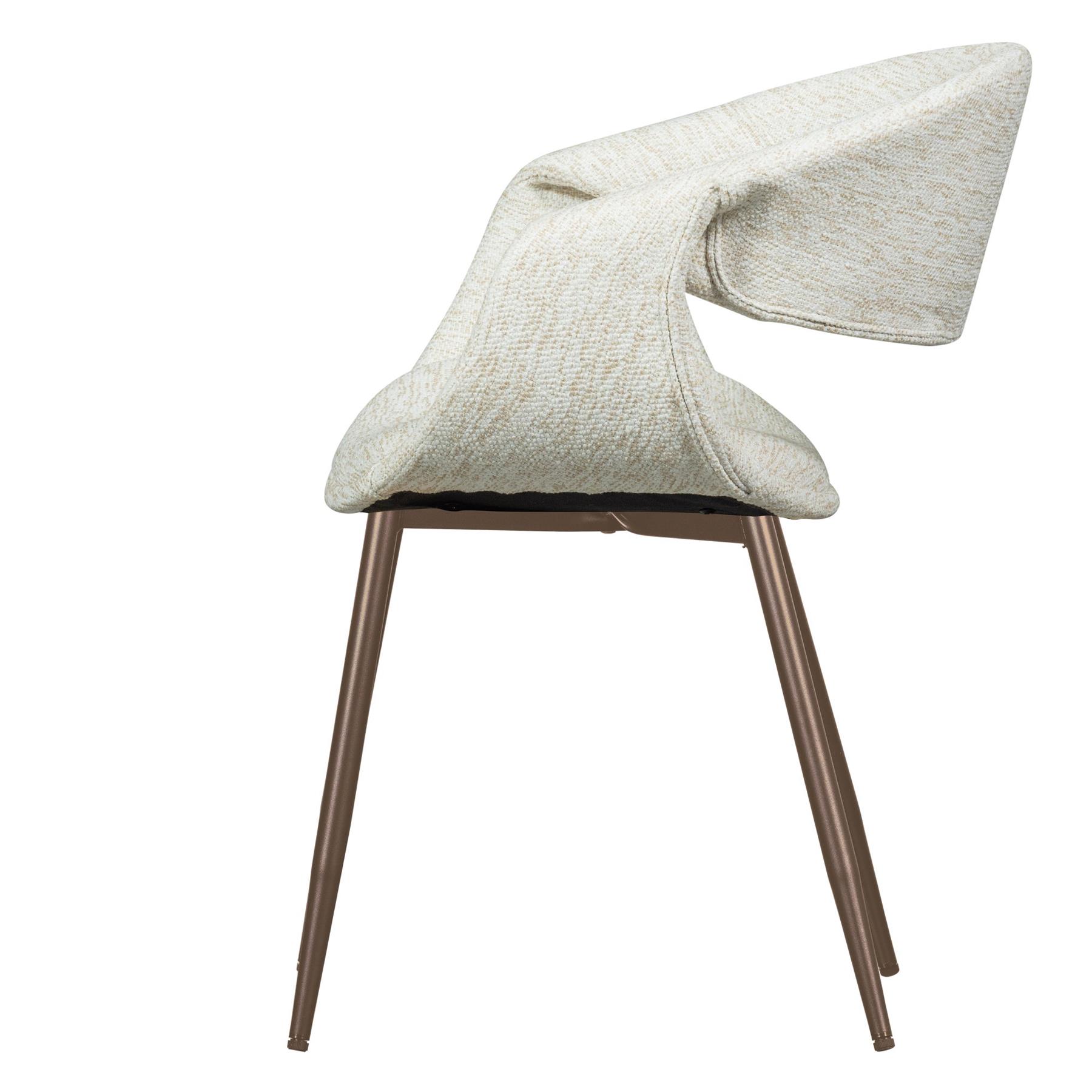 WOOOD Yossi Eetkamerstoelen Metalen Koper Poot - Naturel - Set van 2
