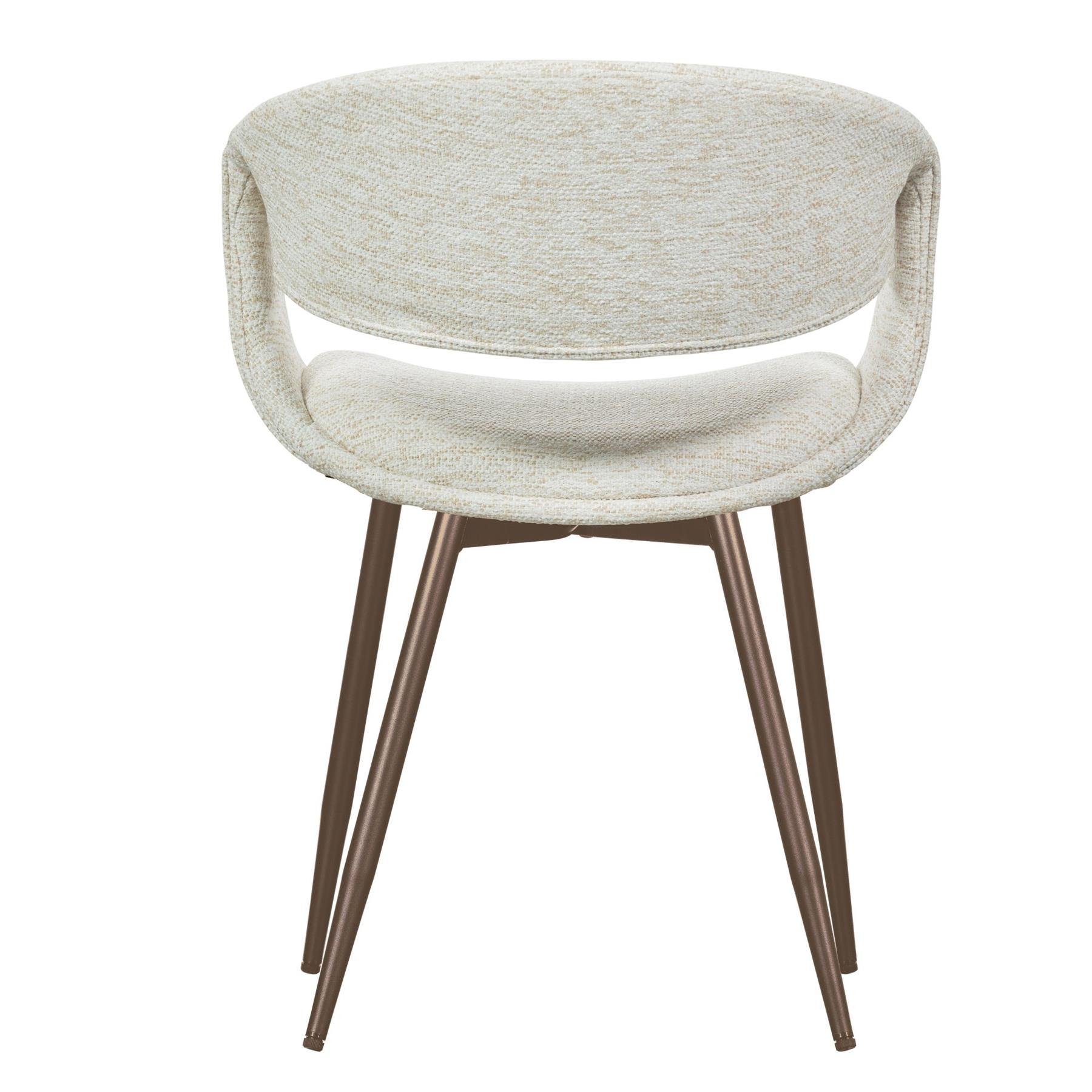 WOOOD Yossi Eetkamerstoelen Metalen Koper Poot - Naturel - Set van 2