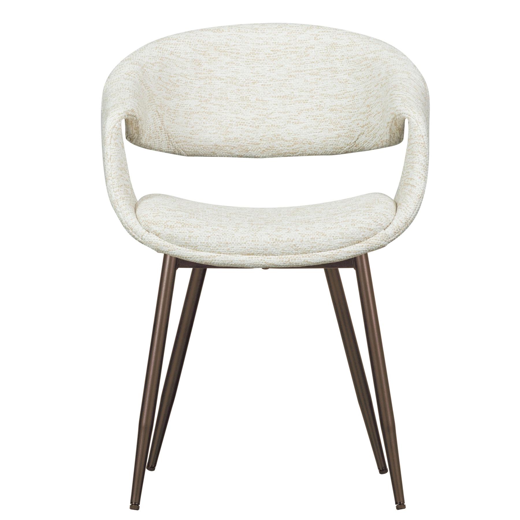 WOOOD Yossi Eetkamerstoelen Metalen Koper Poot - Naturel - Set van 2