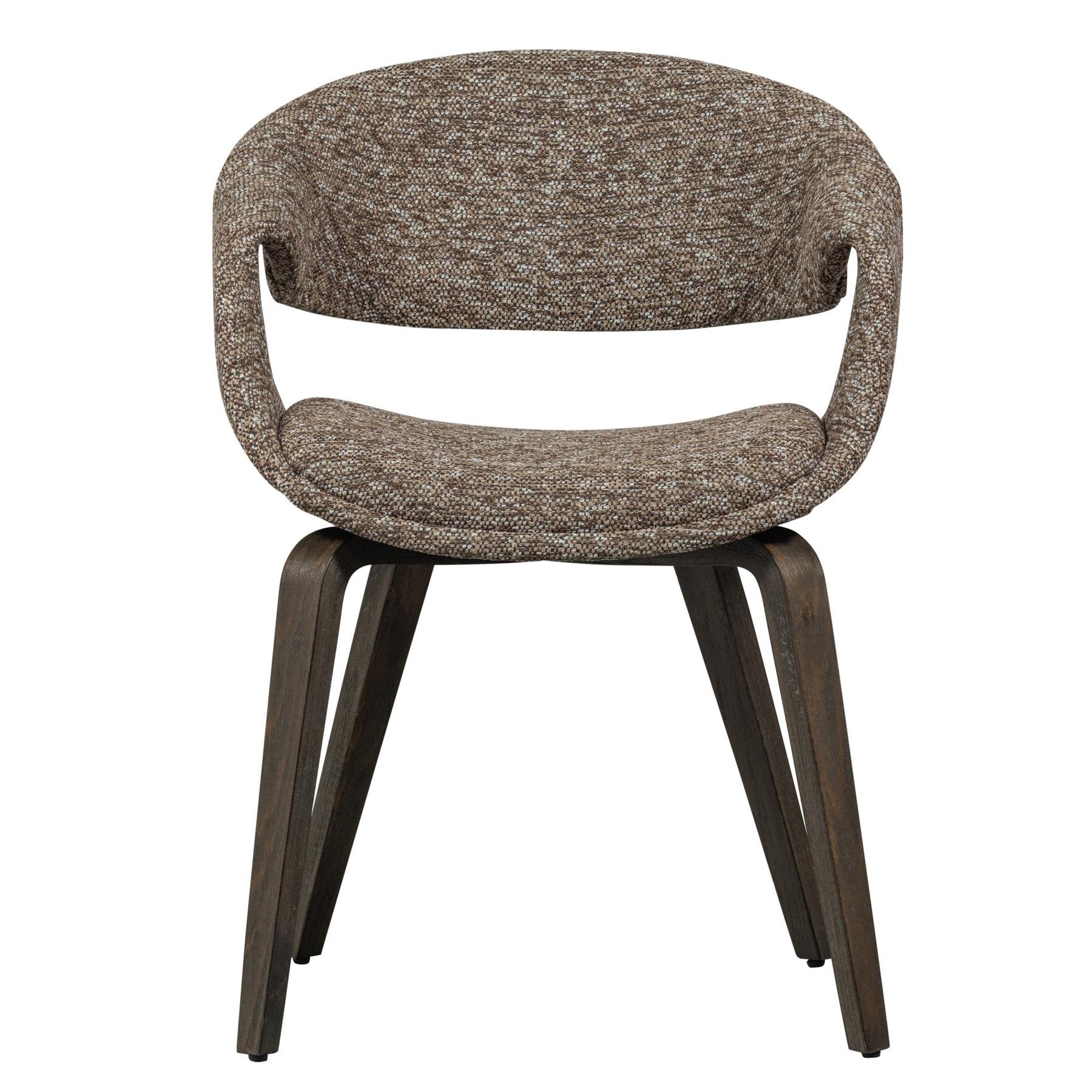 WOOOD Yossi Eetkamerstoelen Houten Bruine Poot - Bruin - Set van 2