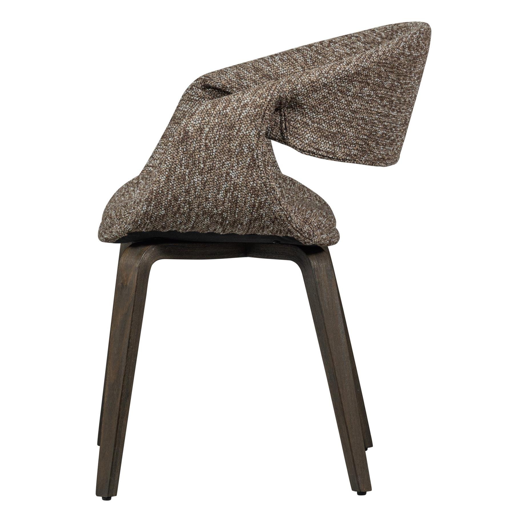 WOOOD Yossi Eetkamerstoelen Houten Bruine Poot - Bruin - Set van 2