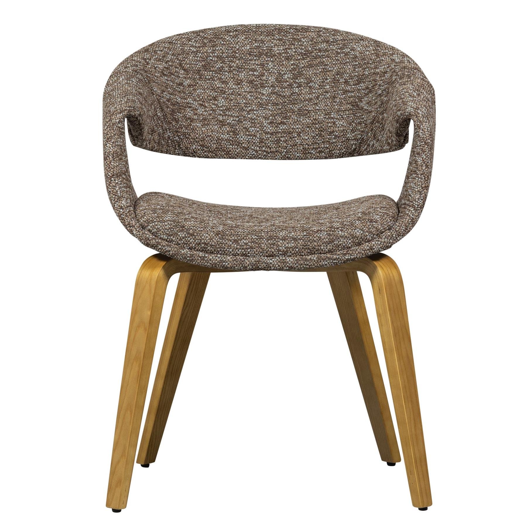 WOOOD Yossi Eetkamerstoelen Houten Naturel Poot - Bruin - Set van 2