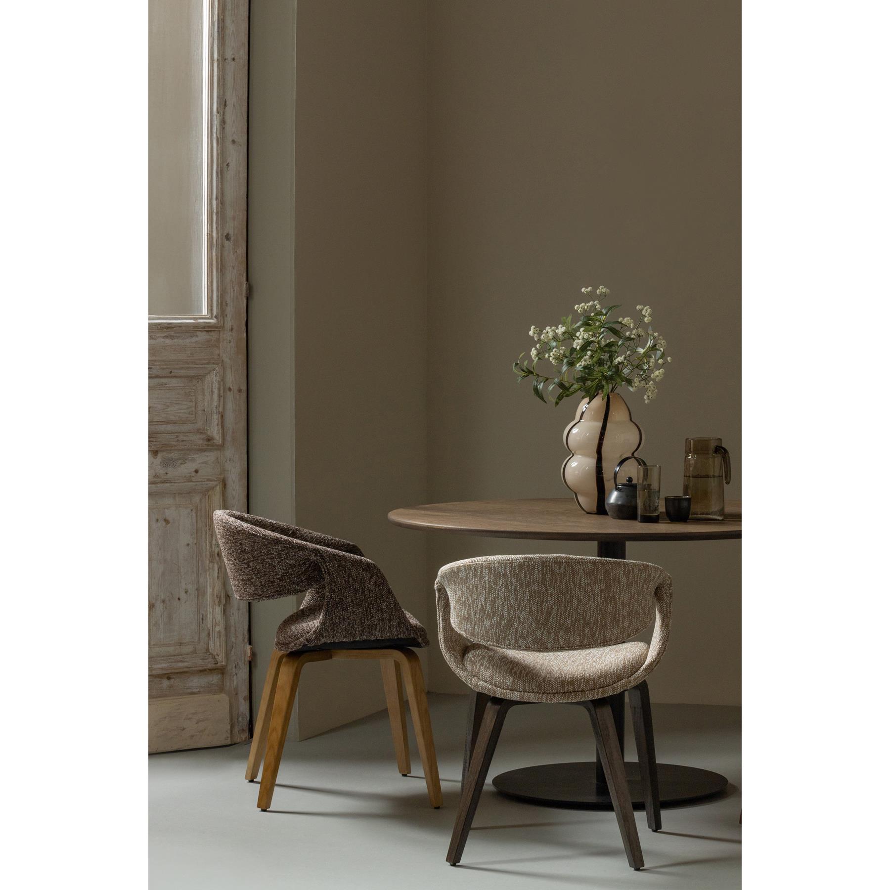 WOOOD Yossi Eetkamerstoelen Houten Naturel Poot - Bruin - Set van 2