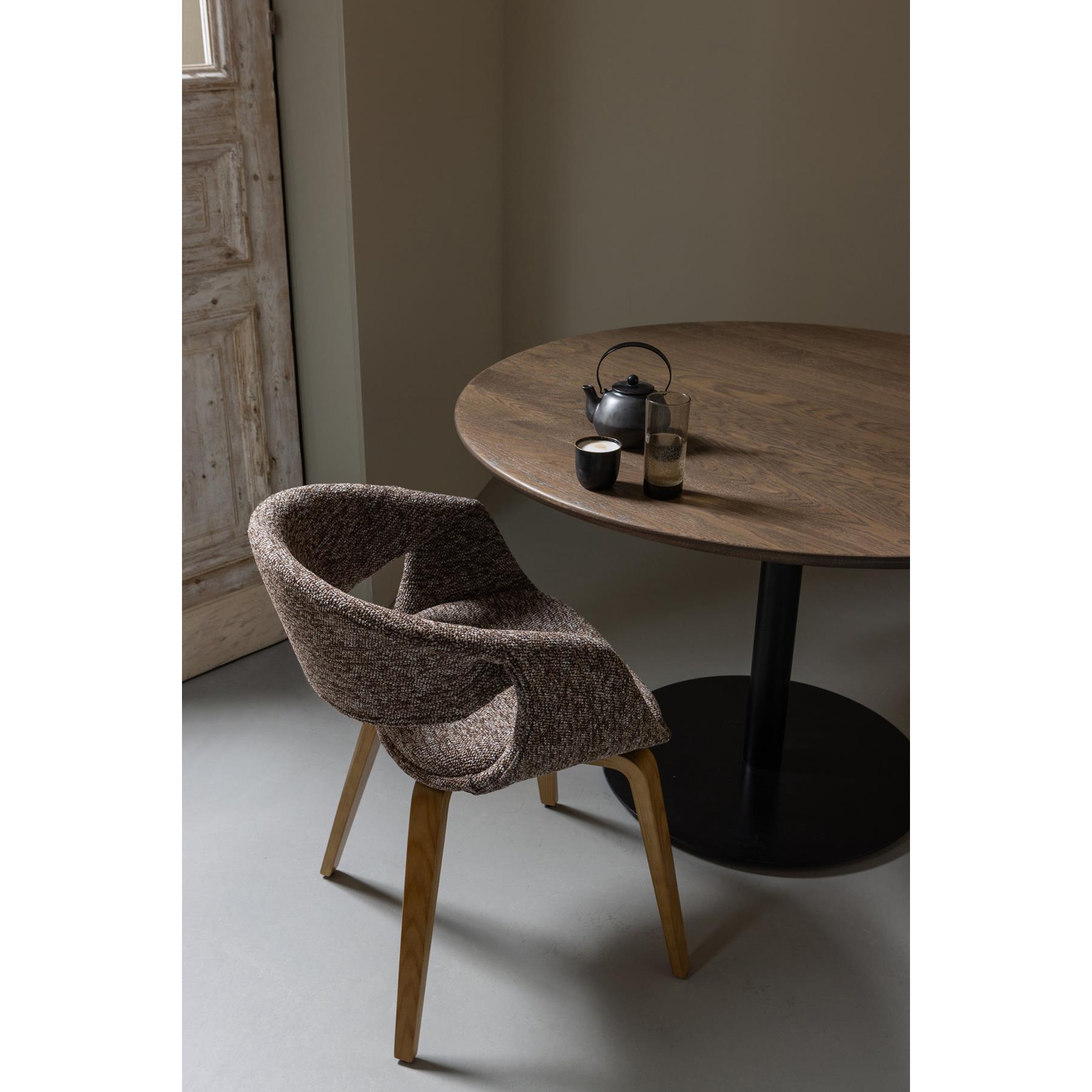 WOOOD Yossi Eetkamerstoelen Houten Naturel Poot - Bruin - Set van 2